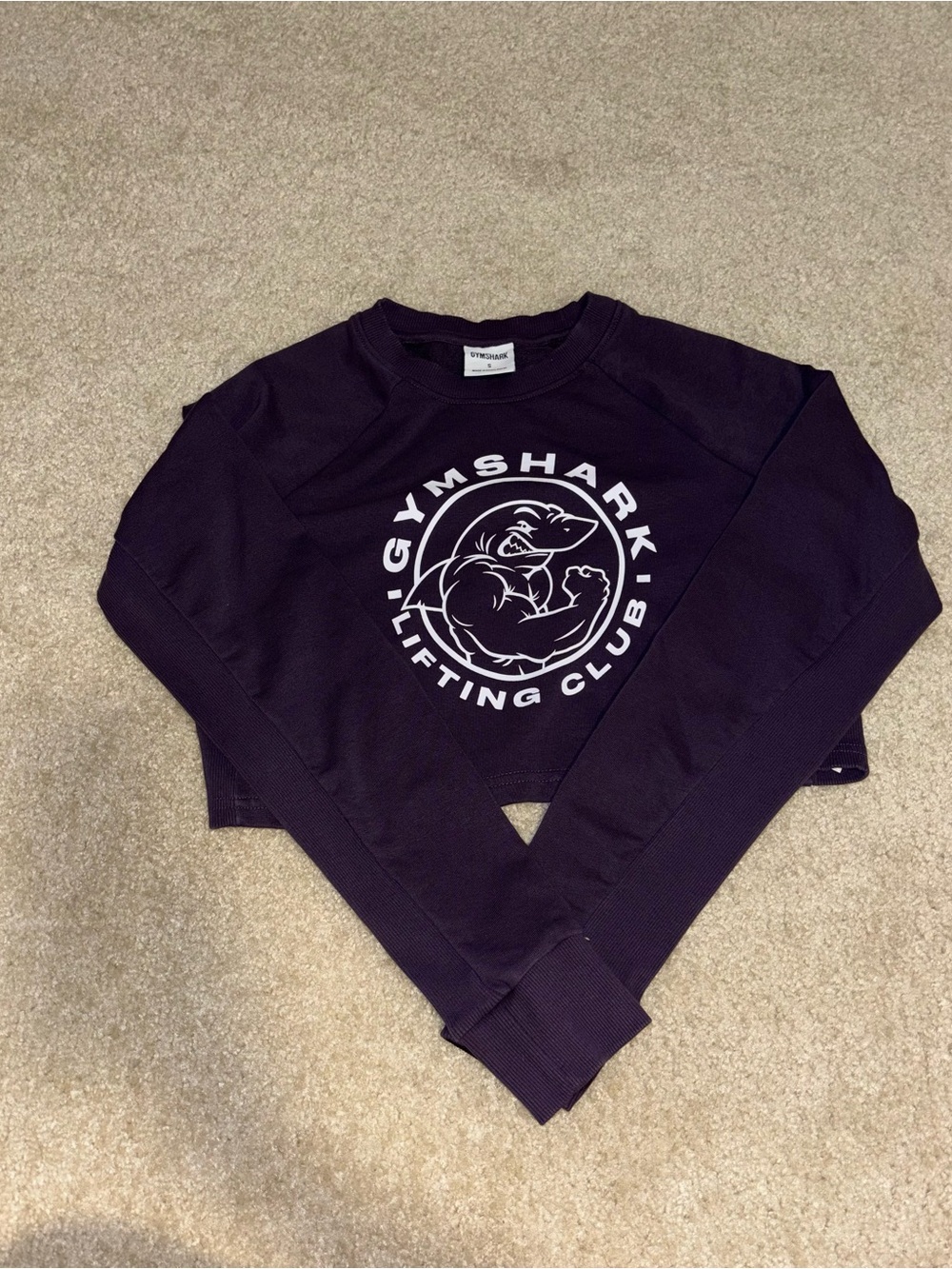 Gymshark Purple Crewneck Sweatshirt with White Logo